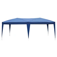 Outsunny 10'x20' Foldable Pop Up Party Tent Outdoor Patio Gazebo Canopy  Market Tent without Walls, Oxford Canopy (Blue)(m-2)