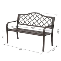 Outsunny Antique Style Cast Iron Outdoor Front Porch Bench(m-3)