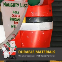 HOMCOM 6ft Christmas Outdoor Inflatables Santa Claus with Goat Blow Up Yard Decoration with Built-in LED Lights for Holiday Party Xmas Garden(m-5)