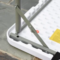 Outsunny 4ft Outdoor Folding Camping Table Garden Backyards BBQ Party Picnic Adjustable Table White(m-10)