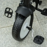 Qaba Baby Tricycle 2 In 1 Trike with Adjustable Canopy Detachable Guardrail Belt for Age 6-60 Months, Grey(m-13)