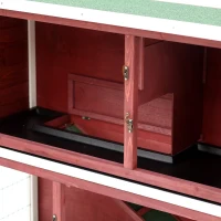 PawHut Rabbit Hutch 48" 2-Story Elevated Stacked Wooden Rabbit Hutch Small Animal Habitat with Ramp Between Both House Areas(m-11)