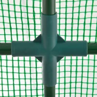 Outsunny 10' x 5' x 7' Lean to Greenhouse, Walk-In Wall Green House Plant Nursery with 2 Roll-up Doors and Window, PE Cover and 3 Wire Shelves, Green(m-12)