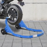 DURHAND U-Shape Motorcycle Rear Wheel Stand Front & Rear Wheel Lift Universal Sport Bike Swingarm Spool Paddock Stand Combo, Blue(m-2)