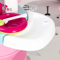 Qaba Baby Doll Bath Playset Kids Baby Nursery Set with Accessories for Boys Girls Ages 3-6 Years Pretend Play Set for Children Blue Pink(m-12)
