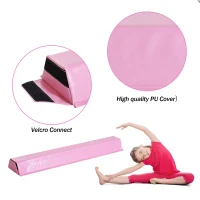 Soozier 4FT Sectional Floor Balance Beam Foam Gymnastic Training Low Height Beam for Kids Home Gym Pink(m-2)