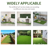 Outsunny 13.1' x 3.3' Artificial Grass Carpet Garden Synthetic Turf Outdoor Fake Grass Mat Lawn with 35mm Pile Height Drain Holes(m-6)