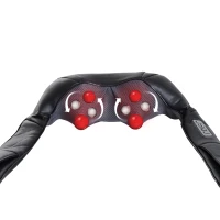 HOMCOM Neck and Shoulder Massager 8 Deep Kneading Shiatsu Massager Adjustable Intensity with Heat Black(m-1)