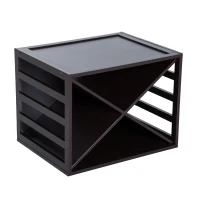 HOMCOM X-design Wine Rack Wooden Stackable Cube Freestanding 16 Bottles Brown(m-4)