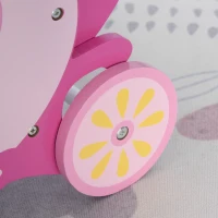 Qaba 2-in-1 Baby Learning Walker Wooden Storage Strollers Toddler Push/Pull Wagon Toys Crown Theme for Girls Boys 1-3 years Old(m-12)