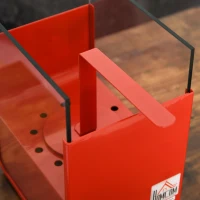 HOMCOM Ethanol Fireplace, 7.75" Tabletop 0.10 Gal, Stainless Steel, Burns up to 2 Hours, Red(m-9)