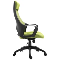 Vinsetto Office Computer Chair Mesh High Back Lumbar Support Adjustable Height Padded Linen Swivel Green(m-4)