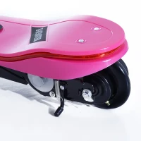 Qaba Adjustable Folding E-Scooter with LED Light Battery Powered Motorized Bike Electric Scooter 24V 4.5AH for Teens Pink(m-7)