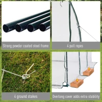 Outsunny 11.5x6.6x6.6ft Walk-in Tunnel Greenhouse Portable Garden Plant Growing House Transparent(m-9)