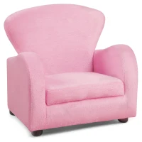 Monarch Kids' Padded Upholstered  Accent Arm Chair - Fuzzy Pink(m-1)
