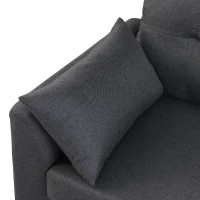 HomCom Elegant 3 Piece Sofa Chaise Lounge Set with Wooden Leg Footstool, & Large Multifunctional Loveseat - Grey(m-12)