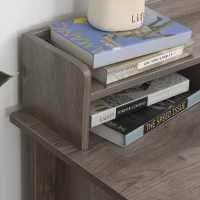 HOMCOM 47 Inches Computer Desk with Hutch, Writing Desk with Shelves and Drawers, Study Workstation for Home Office, Gray(m-11)