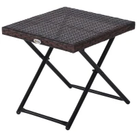 Outsunny 3pcs Patio Wicker Lounge Chair Set Side Table w/ Cushion(m-5)