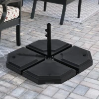Outsunny 132 lbs Water/Sand Heavy-Duty Cantilever Offset Patio Umbrella Base Weights with Easy-Fill Spout, Black(m-2)