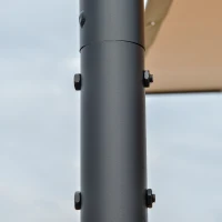 Outsunny 10' x 9.5' x 9.5' Outdoor Wall Patio Gazebo Canopy with PVC Coated Polyester Roof, Steel Frame, & Spacious Build, Beige(m-12)