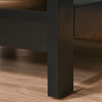 HOMCOM Modern End Table, Accent Side Table with 2 Storage Shelves for Living Room, Bedroom, Black(m-15)