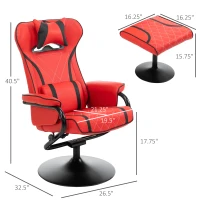 Vinsetto Racing Style Swiveling Recliner with Ottoman Set Ergonomic Gaming Chair(m-3)