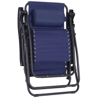 Outsunny Zero Gravity Lounger Adjustable Patio Lounge Chair Foldable Reclining Seat Outdoor Garden Portable Recliner Dark Blue(m-7)