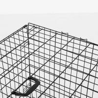 PawHut 48"x30"x32" Double Door Folding Metal Dog Crate Pet Cage Exercise Kennel Puppy House Playpen w/ Plastic Tray(m-7)