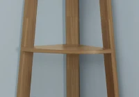 Monarch 72" Contemporary 5-Shelf Wood Grain-Look Corner Accent Display Bookcase - Walnut Finish(m-3)