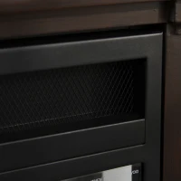 HOMCOM Electric Fireplace with Shelf, Storage Rack, Side Console Table, LED Log Flame, Auto Cut-Off, Remote Control, Dark Coffee(m-13)