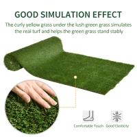 Outsunny 13' x 3.3' Synthetic Artificial Grass Turf Realistic Fake Thick Grass with UV Protection & Drain Holes, Outdoor Easy to Clean Lawn Pet Turf with High Density, 1.2'' Height(m-4)