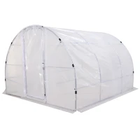 Outsunny Outdoor Portable Polytunnel Greenhouse w/ PE Cover Walk-In(m-2)