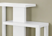 Monarch 32" Modern 3-Tier Open Concept Design Wood Grain-Look Accent Console Table - White Finish(m-3)