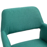 HOMCOM Dining Chairs Set of 2 Home Modern Accent Armchair for Bedroom Living Room with Fabric Surface and Solid Wood Legs, Green(m-9)