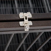 PawHut 42" Heavy Duty Dog Crate Metal Cage Kennel with Lockable Wheels, Double Door and Removable Tray, Brown(m-11)