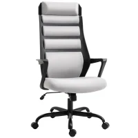 Vinsetto High Back Ergonomic Home Office Desk Chair with Spandex Fabric, Computer Task Chair with Ladder Back, Thick Padding and 360 Swivel Wheels, Grey(m-1)