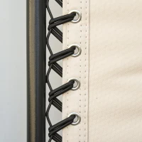 Outsunny Foldable Outdoor Lounge Chair with Footrest, Oversized Padded Zero Gravity Lounge Chair with Headrest, Cup Holders, Armrests for Camping, Lawn, Garden, Pool, Beige(m-14)