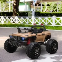 Aosom Ride On Car Off Road Truck SUV 12 V Electric Battery Powered with Remote Control and MP3, Adjustable Speed, Yellow(m-1)