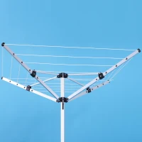 HOMCOM 52.5ft Foldable Clothes Aluminum Umbrella Shaped Drying Rack Dryer 4 Arms 20 Lines Indoor Outdoor Pre-Assembled(m-10)