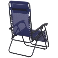Outsunny Zero Gravity Lounger Adjustable Patio Lounge Chair Foldable Reclining Seat Outdoor Garden Portable Recliner Dark Blue(m-6)