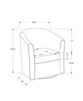 Monarch Transitional Style Upholstered Velvet-Look Swivel Accent Chair - Black(m-4)