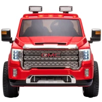 Aosom 12V GMC Sierra HD Battery Kids Ride On Car with Remote Control, Bright Headlights, & Working Suspension, Red(m-10)