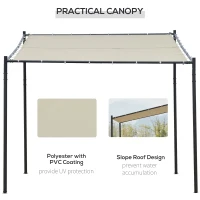 Outsunny 10' x 9.5' x 9.5' Outdoor Wall Patio Gazebo Canopy with PVC Coated Polyester Roof, Steel Frame, & Spacious Build, Beige(m-4)