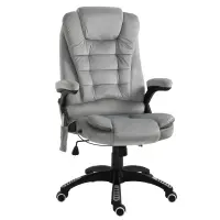 Vinsetto 6 Point Vibrating Massage Office Chair 5 Modes, High Back Executive Heated Chair with Reclining Backrest Padded Armrest, Grey(m-1)