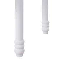 HOMCOM Luxury Wooden Vanity Table Set Makeup Table with Tri-Folding Mirror, Drawer and Padded Stool, White(m-7)