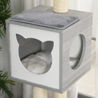 PawHut Plush Cat Tree Activity Center w/ Sisal Posts Hammock Perch Condo Cushions(m-6)