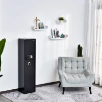 HomCom 56" Steel Electronic 5 Rifle Gun Security Cabinet w/Digital Keypad, Keys,Padded Interior- Black(m-2)