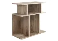Monarch 24" Modern 3-Tier Open Concept Display Shelves Wood Grain-Look Accent Side End Table - Dark Taupe Finish(m-1)