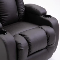 HOMCOM Luxury Faux Leather Heated Vibrating 8 Point Massage Recliner Chair with 360 Swivel and Remote, Dark Brown(m-15)