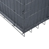 PawHut 42"x28"x30" Double Door Folding Metal Dog Crate Pet Cage Exercise Kennel Puppy House Playpen w/Plastic Tray(m-8)